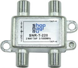 Ответвитель абонентский SNR-T-216 на 2 отвода, вносимое затухание IN-TAP 16dB.