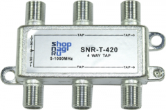 Ответвитель абонентский SNR-T-424, на 4 отвода, вносимое затухание IN-TAP 24dB.